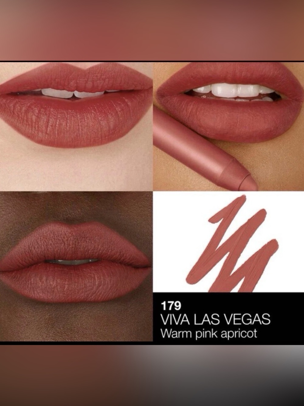 NARS Velvet Matte Lipstick — Warm Pink Apricot (Shade 179 Viva Las Vegas)